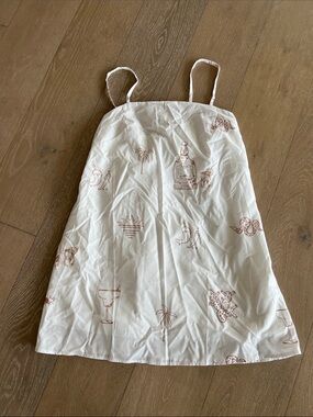 White Sundress with Rust Print
